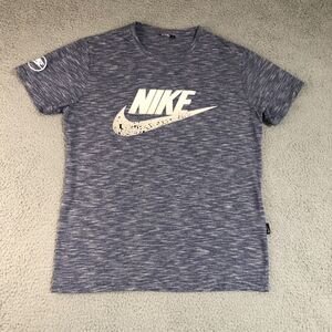 Nike Shirt Mens Large Blue‎ Graphic Print Logo Spell Out Crew Neck Swoosh Tee